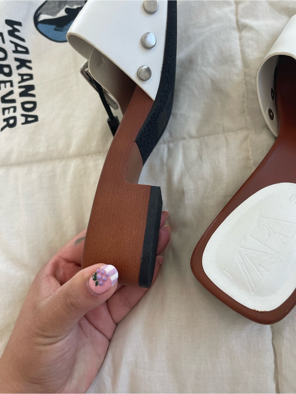 Zara White Buckle Sandal - Picture 5 of 6